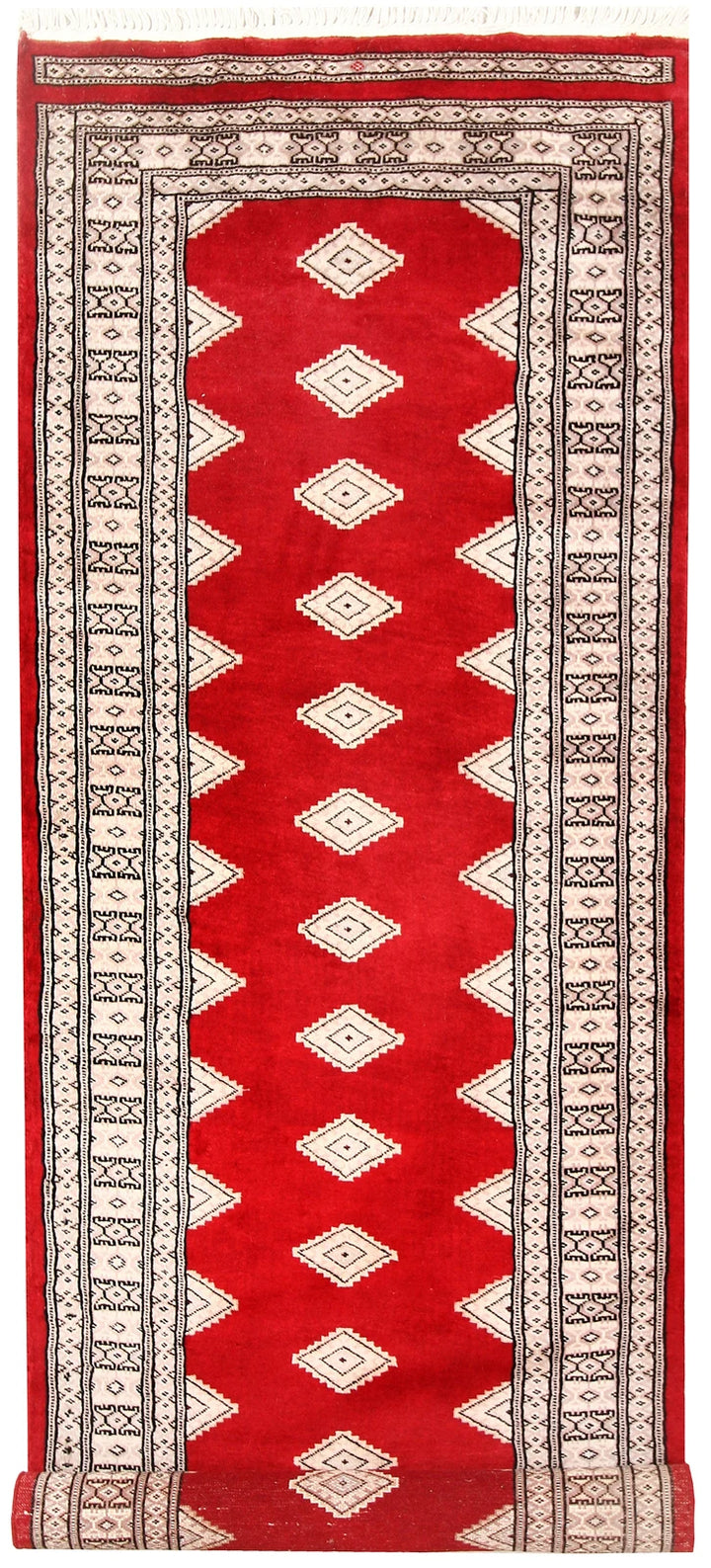 Crimson Pakistani Jaldar Runner 2' 7" x 7' 2" Hand-Knotted | No. QA78263