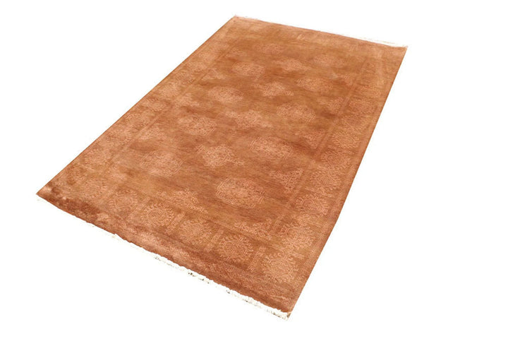 Brown Pakistani Bokhara Rug 4' 1" x 6' 4" Hand-Knotted | No. QA78317