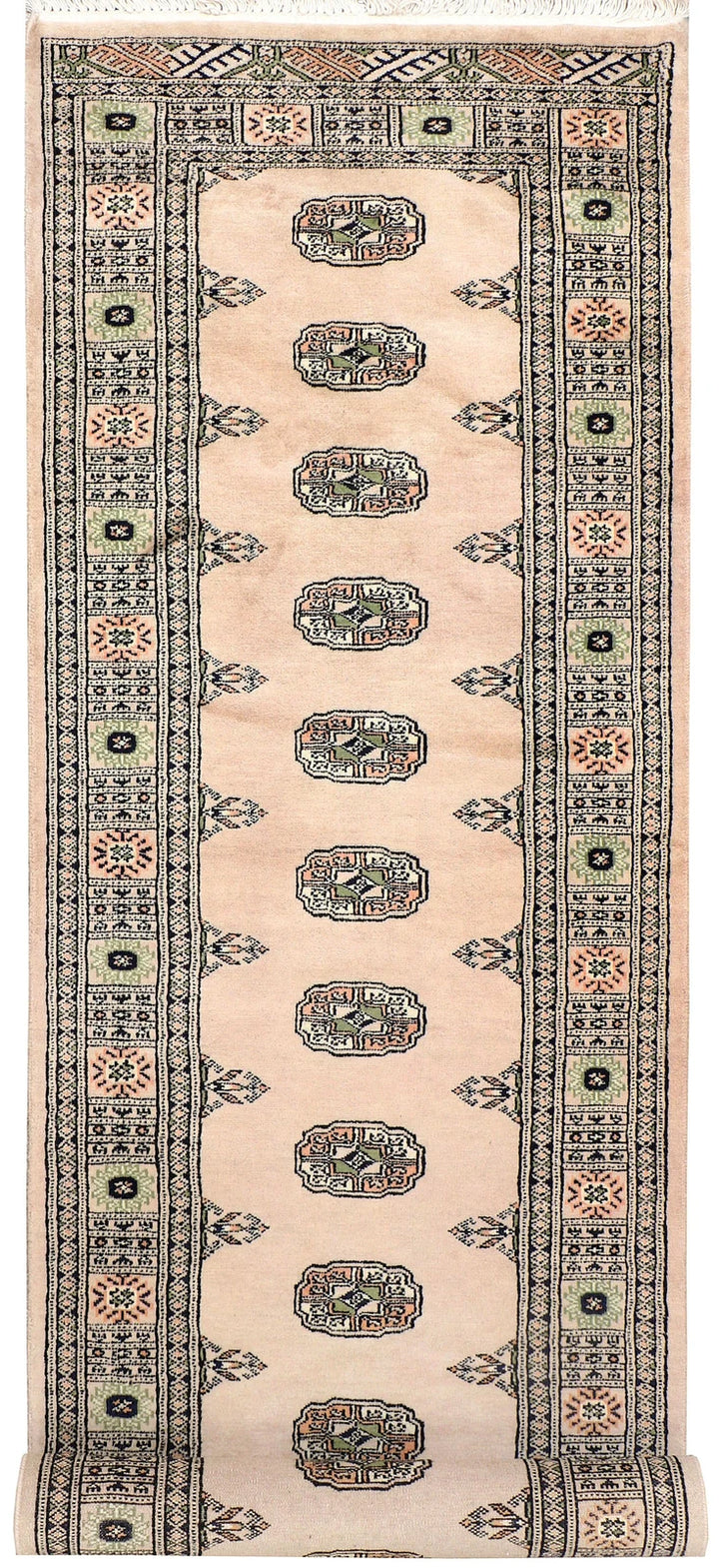Brown Pakistani Bokhara Rug 2' 7" x 10' 3" Hand-Knotted | No. QA78343