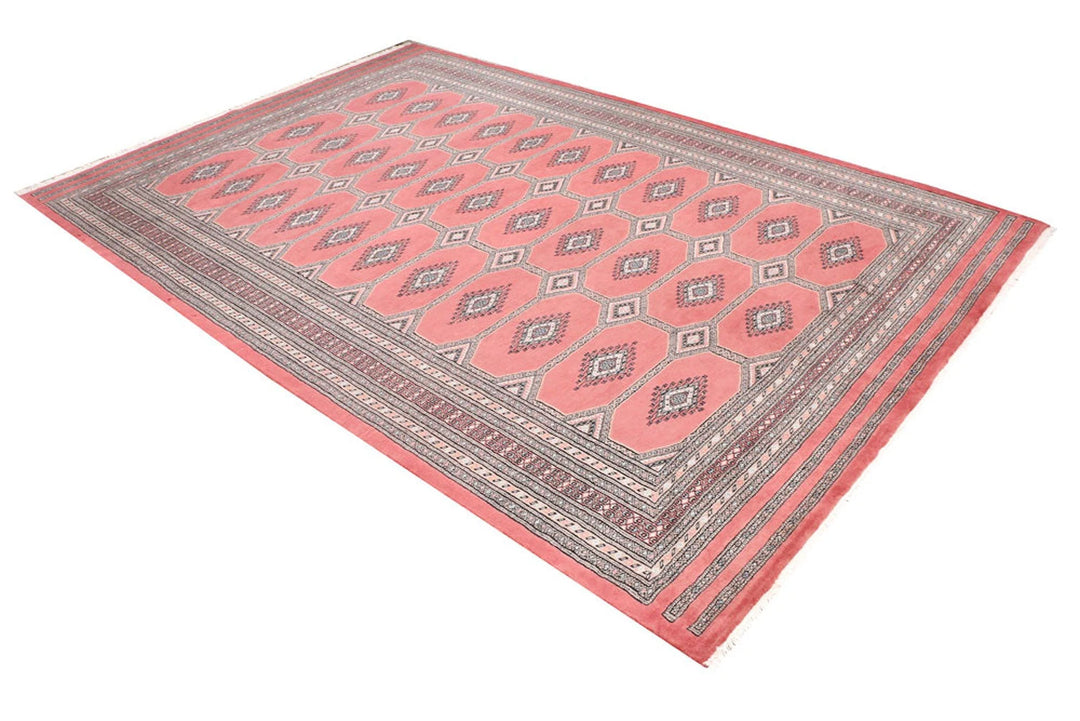 Red Pakistani Jaldar Rug 6' 8" x 10' Hand-Knotted | No. QA78375