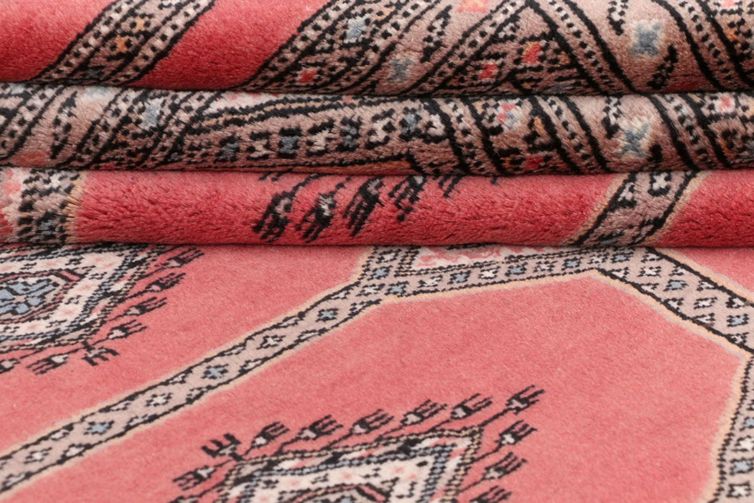 Red Pakistani Jaldar Rug 6' 8" x 10' Hand-Knotted | No. QA78375