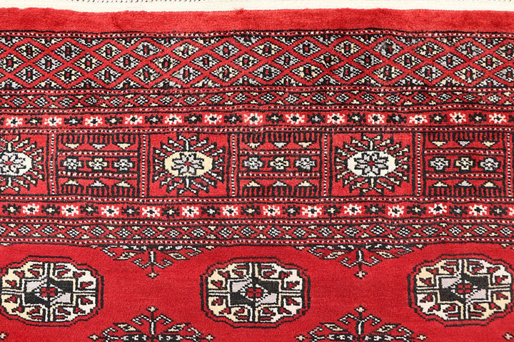 Firebrick Red Pakistani Bokhara Rug 5' 1" x 7' 10" Hand-Knotted | No. QA78385