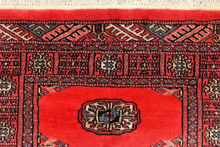 Salmon Pakistani Bokhara Rug 2'7" x 11'1" Hand-Knotted | No. QA78739