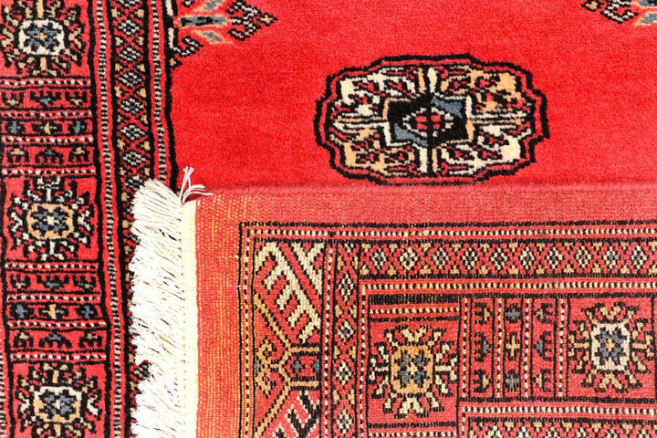 Salmon Pakistani Bokhara Rug 2'7" x 11'1" Hand-Knotted | No. QA78739