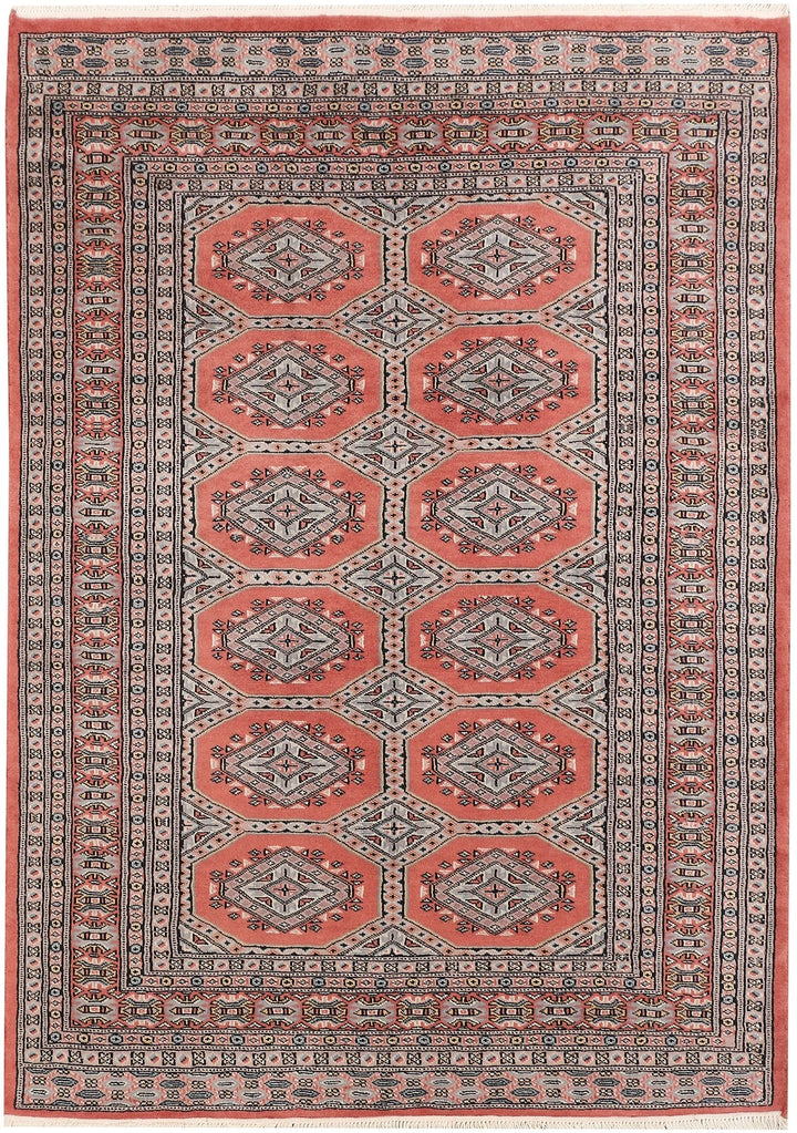 Red Jaldar Rug 4' 2" x 5' 10" Hand-Knotted | No. QA78848