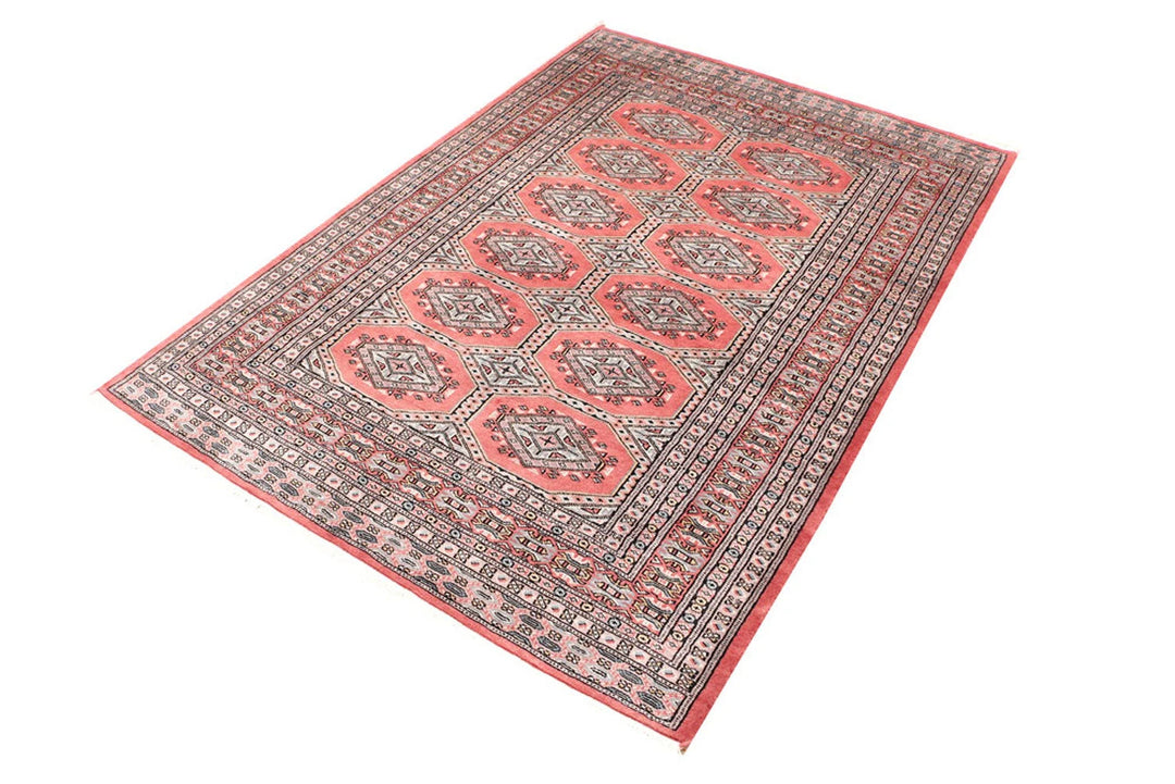 Red Jaldar Rug 4' 2" x 5' 10" Hand-Knotted | No. QA78848