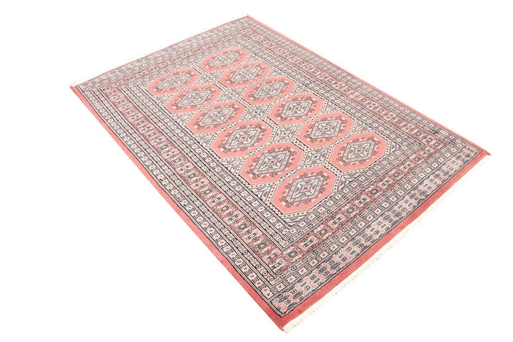 Red Jaldar Rug 4' 2" x 5' 10" Hand-Knotted | No. QA78848