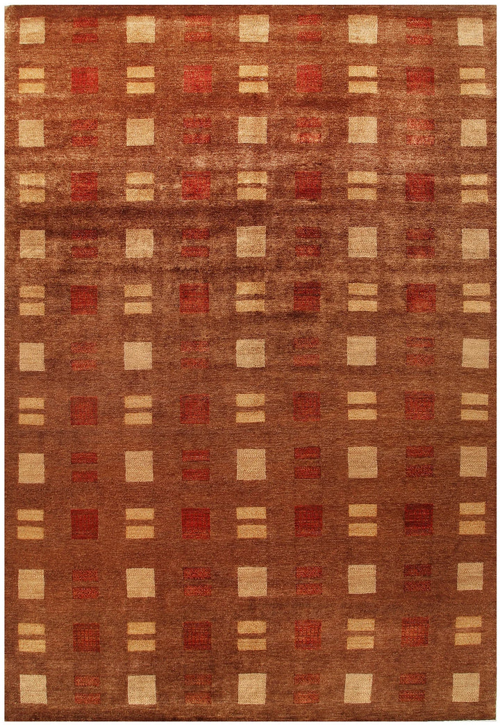 Brown Pakistani Gabbeh Rug 8' 2" x 11' 10" Hand-Knotted | No. QA78879