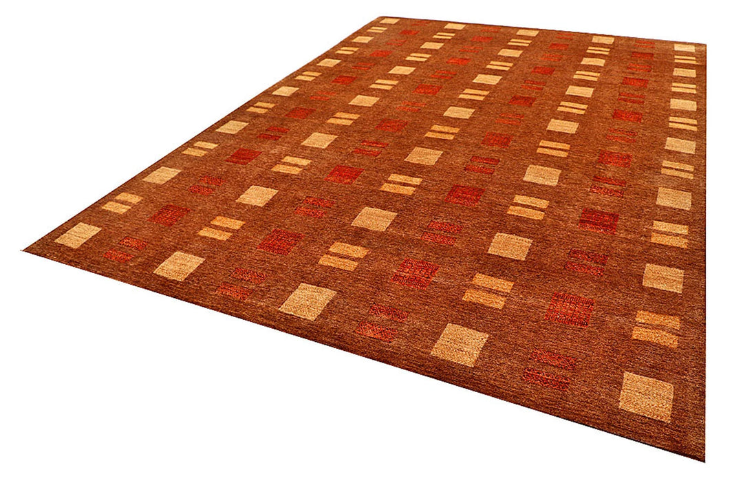 Brown Pakistani Gabbeh Rug 8' 2" x 11' 10" Hand-Knotted | No. QA78879