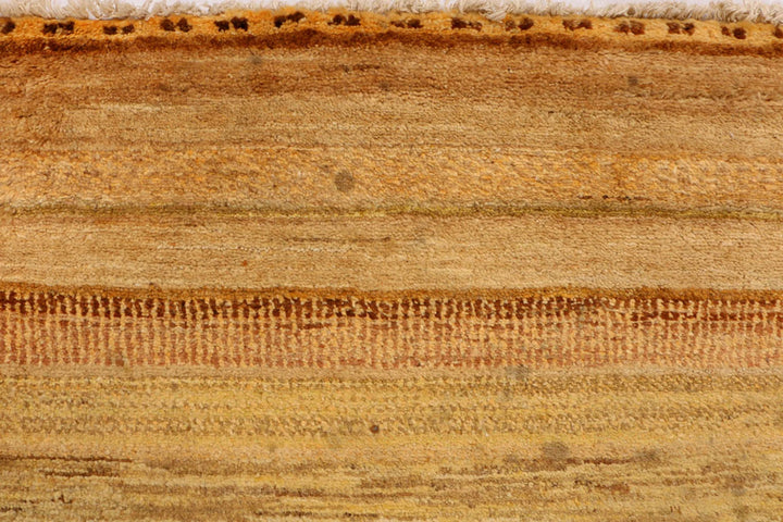 Brown Pakistani Gabbeh Rug 4' 2" x 6' Hand-Knotted | No. QA78927