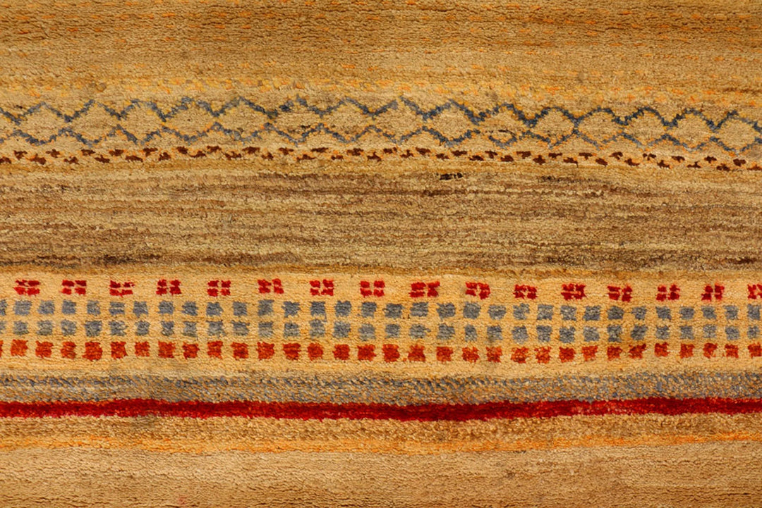 Brown Pakistani Gabbeh Rug 4' 2" x 6' Hand-Knotted | No. QA78927