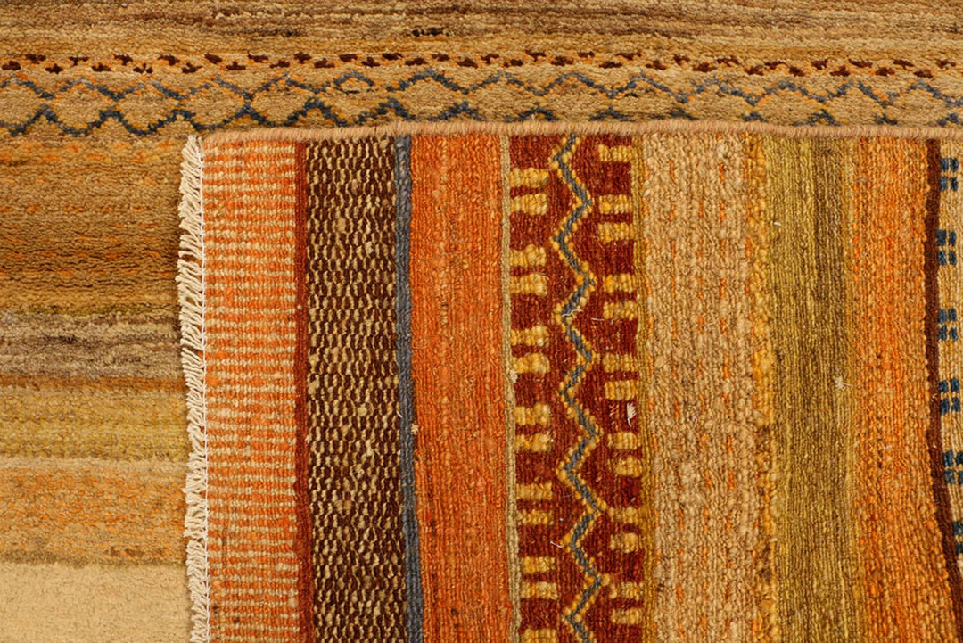 Brown Pakistani Gabbeh Rug 4' 2" x 6' Hand-Knotted | No. QA78927