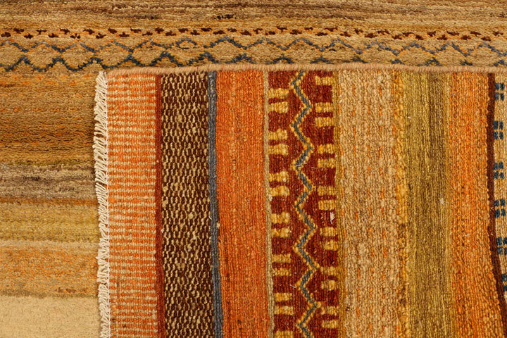 Brown Pakistani Gabbeh Rug 4' 2" x 6' Hand-Knotted | No. QA78927