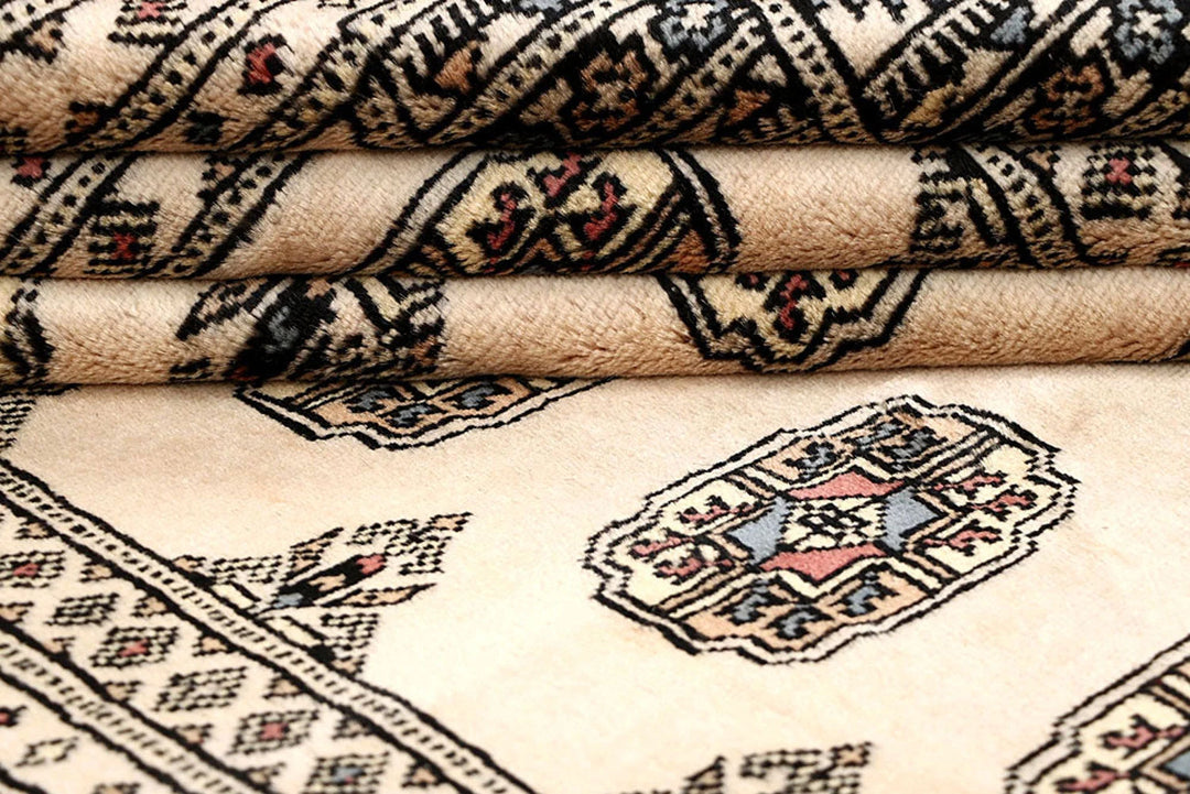 Brown Pakistani Bokhara Rug 3' 11" x 6' 3" Hand-Knotted | No. QA79052