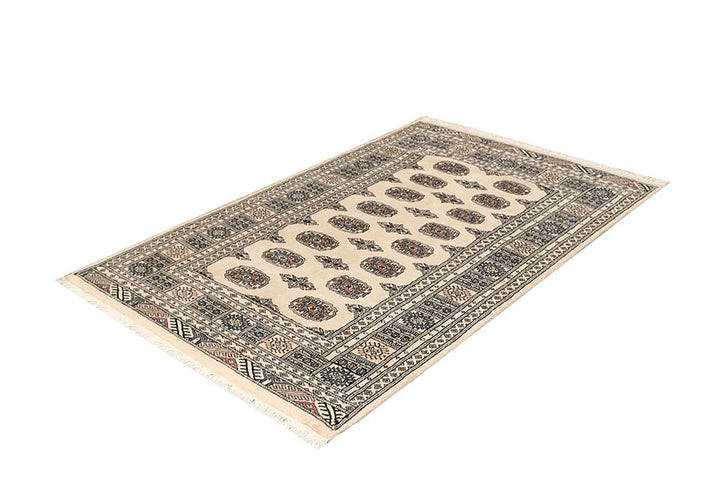 Brown Pakistani Bokhara Rug 3' 11" x 6' 3" Hand-Knotted | No. QA79052