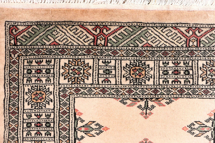 Wheat Pakistani Butterfly Runner Rug 2'6" x 12' Hand-Knotted | No. QA79104