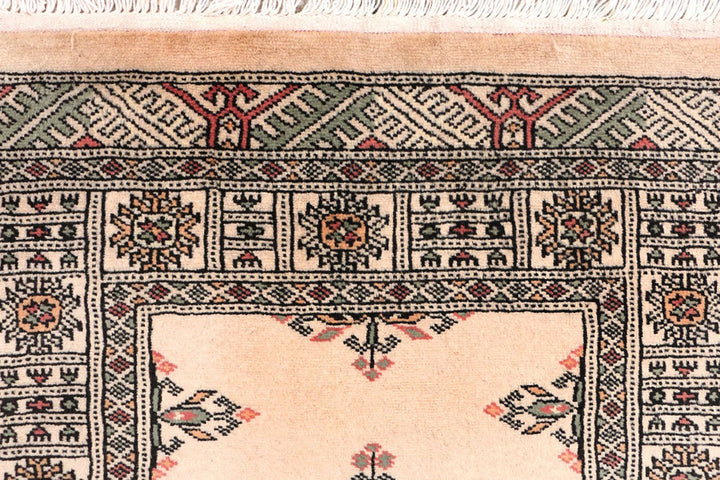 Wheat Pakistani Butterfly Runner Rug 2'6" x 12' Hand-Knotted | No. QA79104