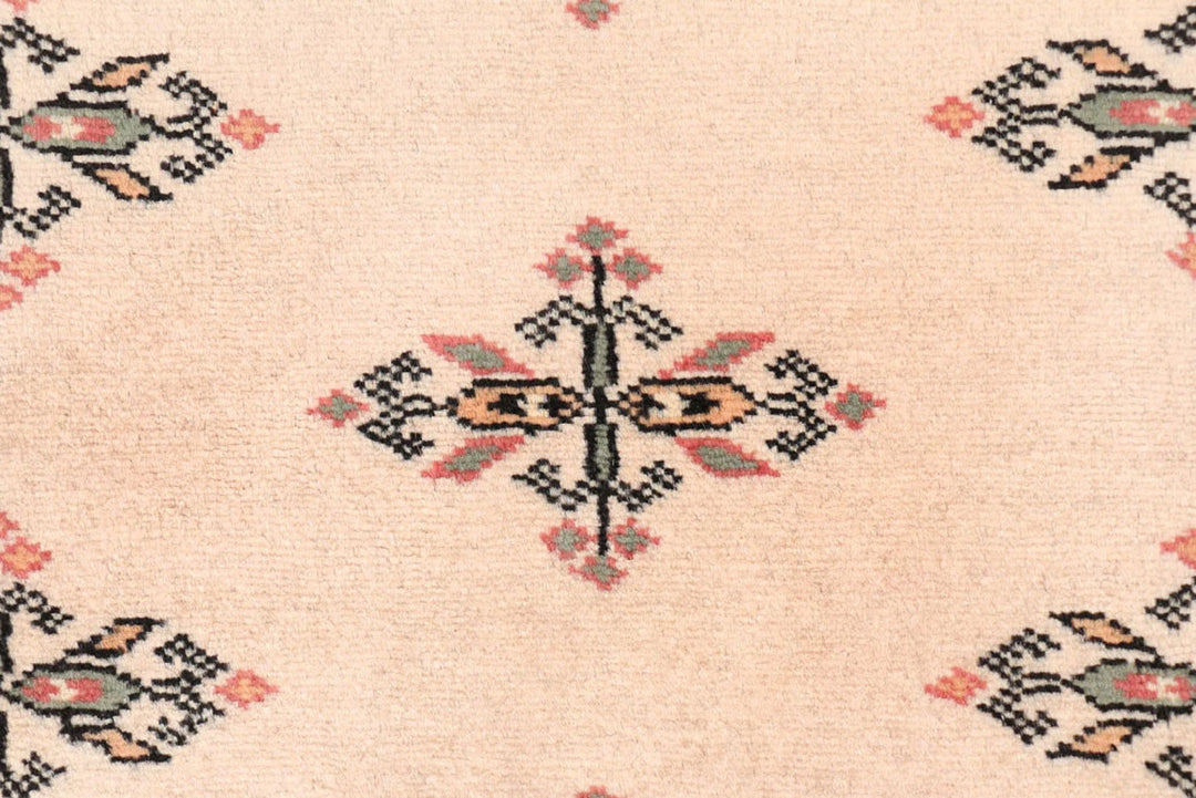 Wheat Pakistani Butterfly Runner Rug 2'6" x 12' Hand-Knotted | No. QA79104