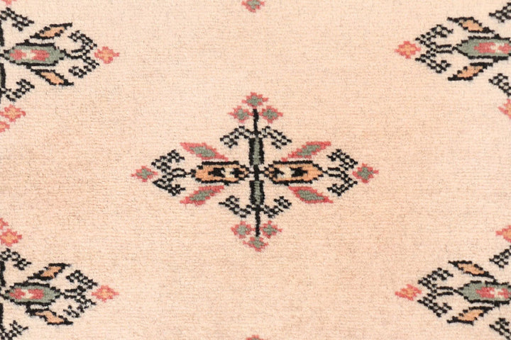 Wheat Pakistani Butterfly Runner Rug 2'6" x 12' Hand-Knotted | No. QA79104