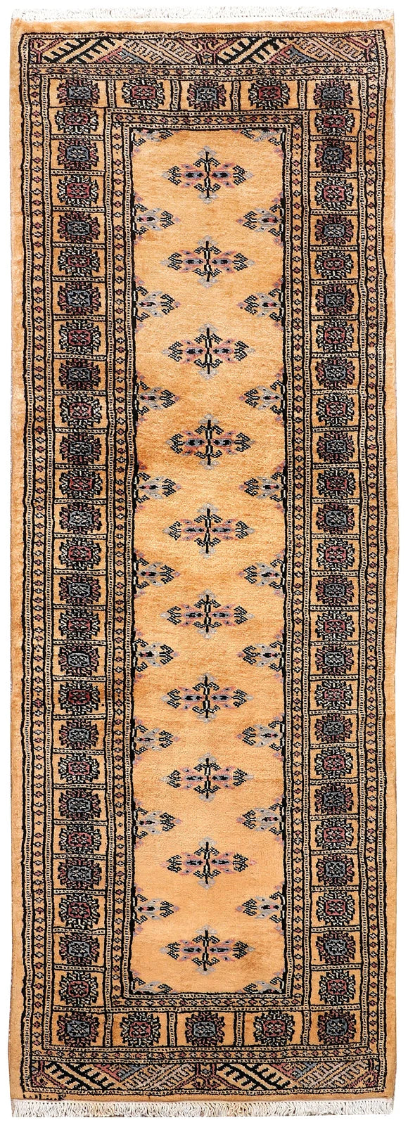 Brown Pakistani Butterfly Rug 2' 1" x 6' Hand-Knotted | No. QA79139