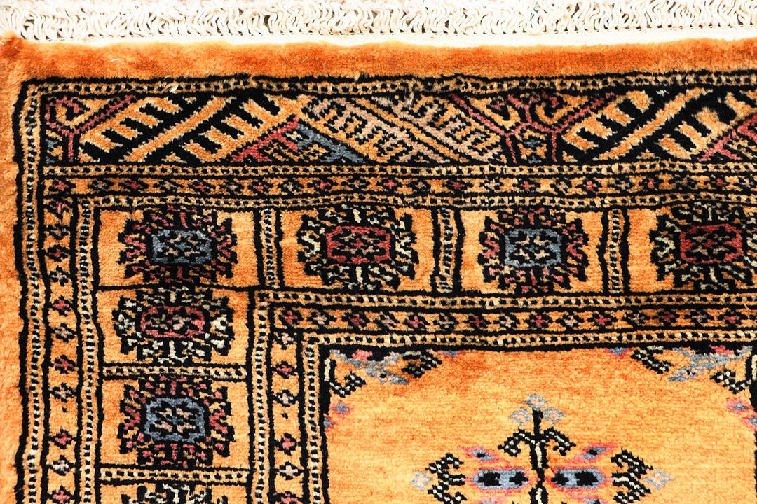 Brown Pakistani Butterfly Rug 2' 1" x 6' Hand-Knotted | No. QA79139