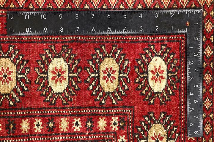 Red Pakistani Bokhara Rug 5' x 7'9" Hand-Knotted | No. QA79245