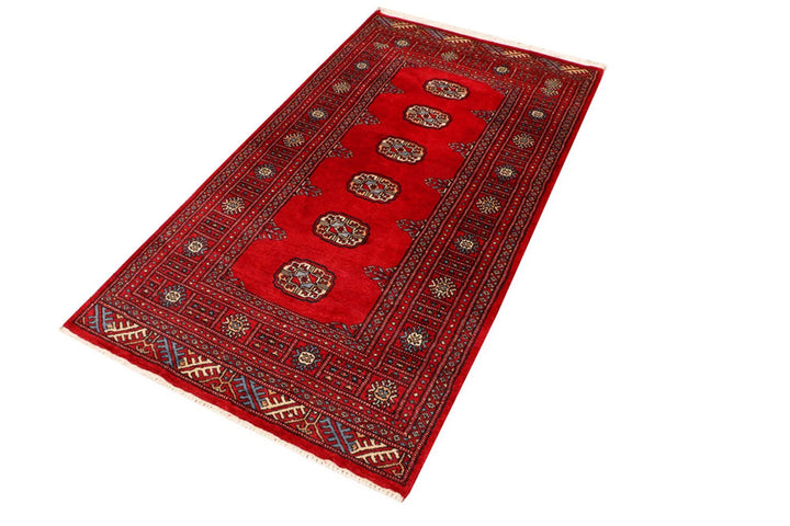 Red Pakistani Bokhara Rug 3' x 5'5" Hand-Knotted | No. QA79305