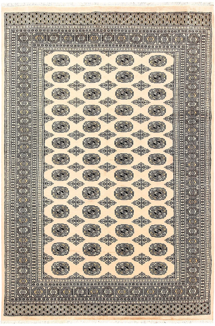 Brown Pakistani Bokhara Rug 5' 11" x 8' 10" Hand-Knotted | No. QA79328