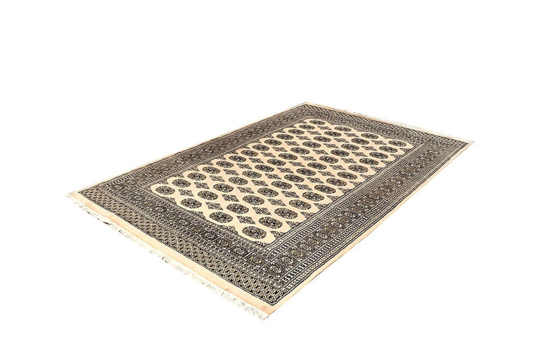 Brown Pakistani Bokhara Rug 5' 11" x 8' 10" Hand-Knotted | No. QA79328