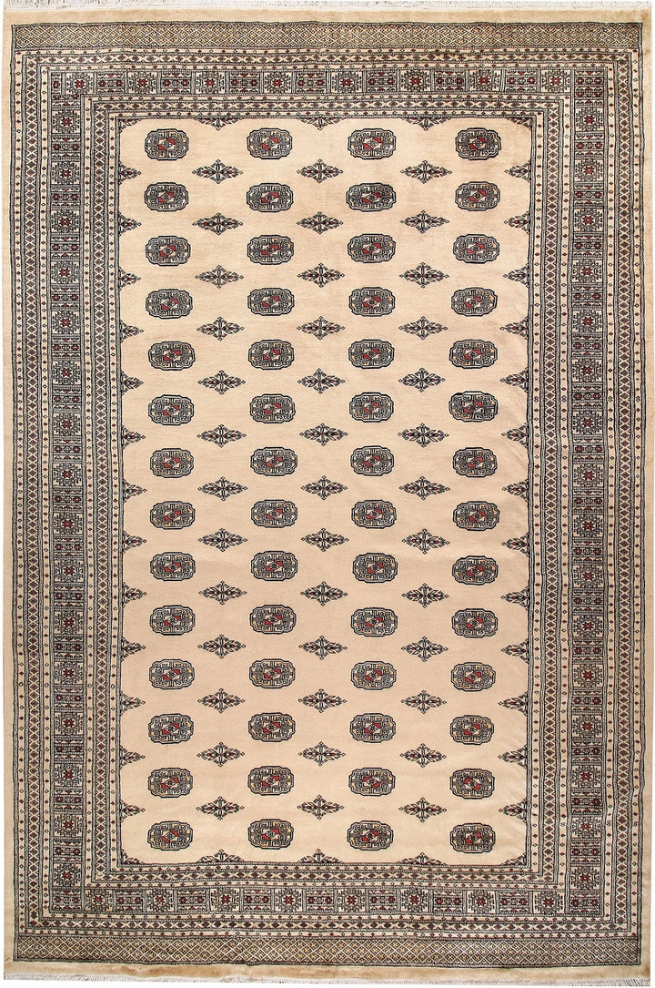 Brown Pakistani Bokhara Rug 8' x 11'11" Hand-Knotted | No. QA79367