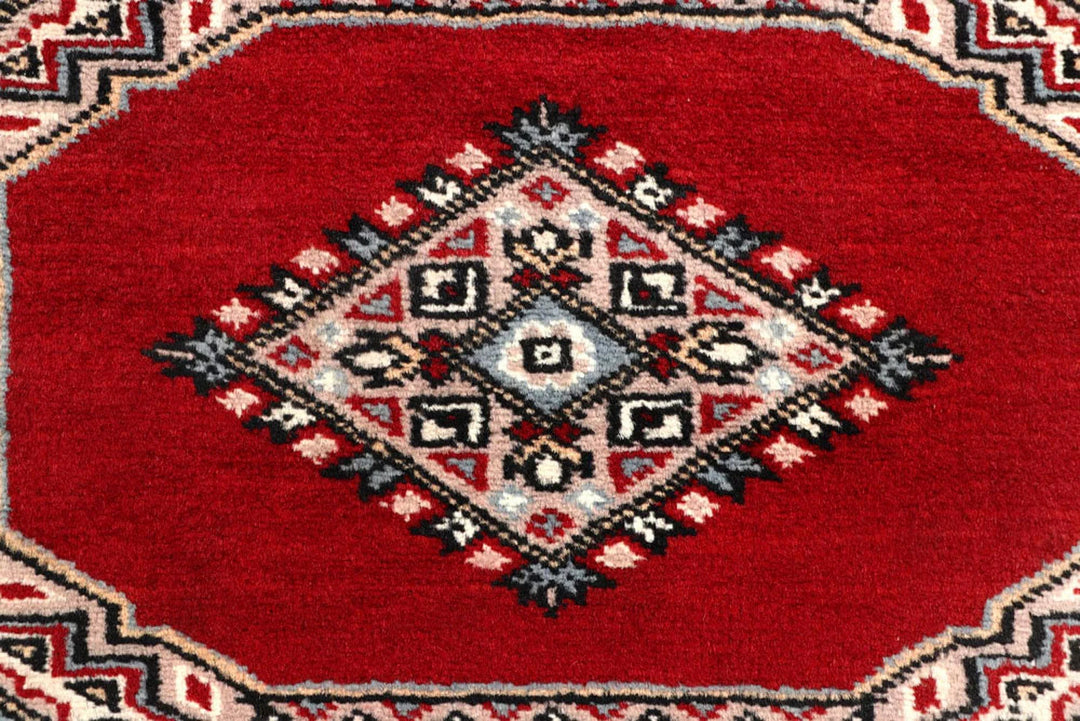 Red Pakistani Jaldar Rug 2' 7" x 10' Hand-Knotted | No. QA79768