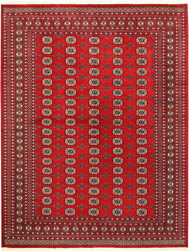 Red Bokhara Rug 8' x 10' 4" Hand-Knotted | No. QA79805