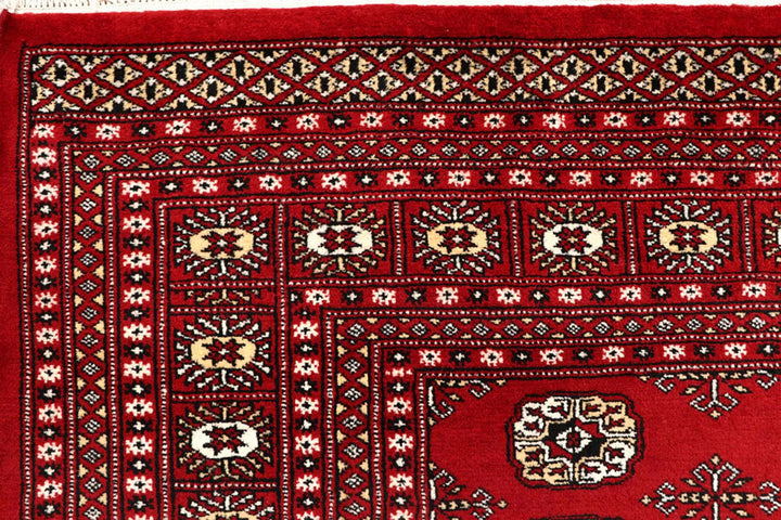 Red Bokhara Rug 8' x 10' 4" Hand-Knotted | No. QA79805