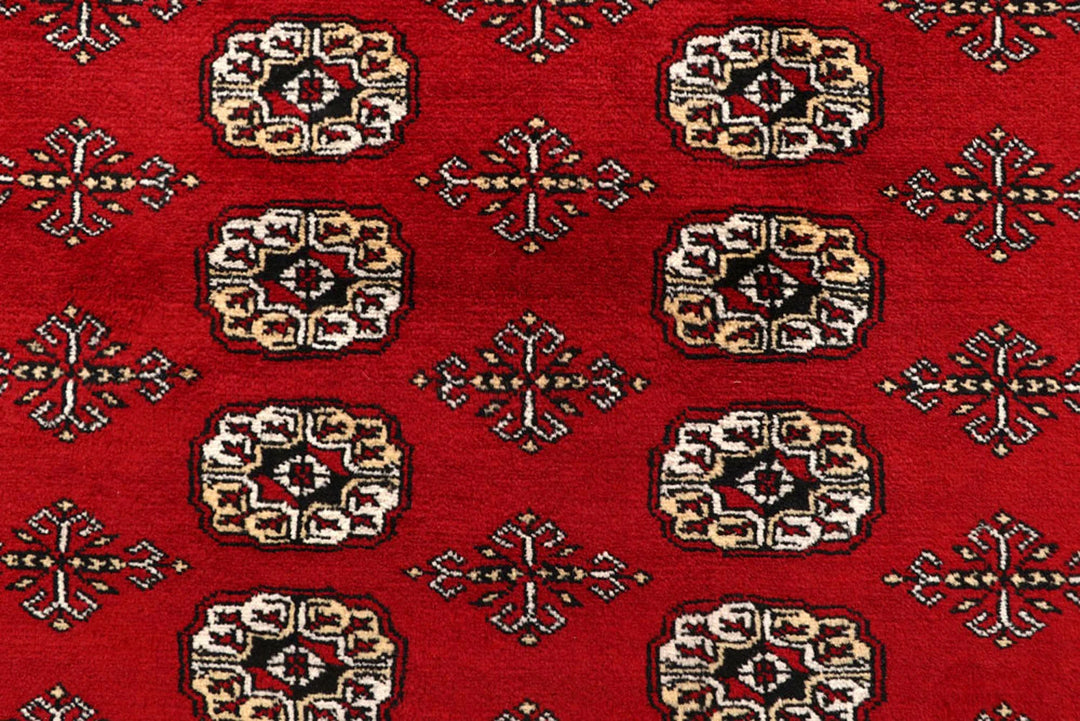 Red Bokhara Rug 8' x 10' 4" Hand-Knotted | No. QA79805