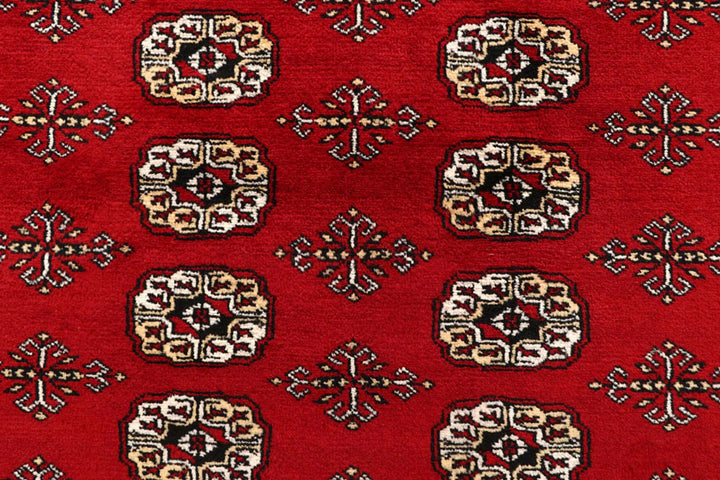 Red Bokhara Rug 8' x 10' 4" Hand-Knotted | No. QA79805