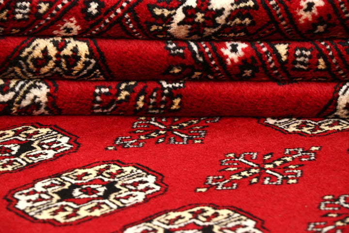 Red Bokhara Rug 8' x 10' 4" Hand-Knotted | No. QA79805