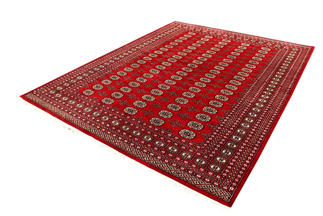 Red Bokhara Rug 8' x 10' 4" Hand-Knotted | No. QA79805
