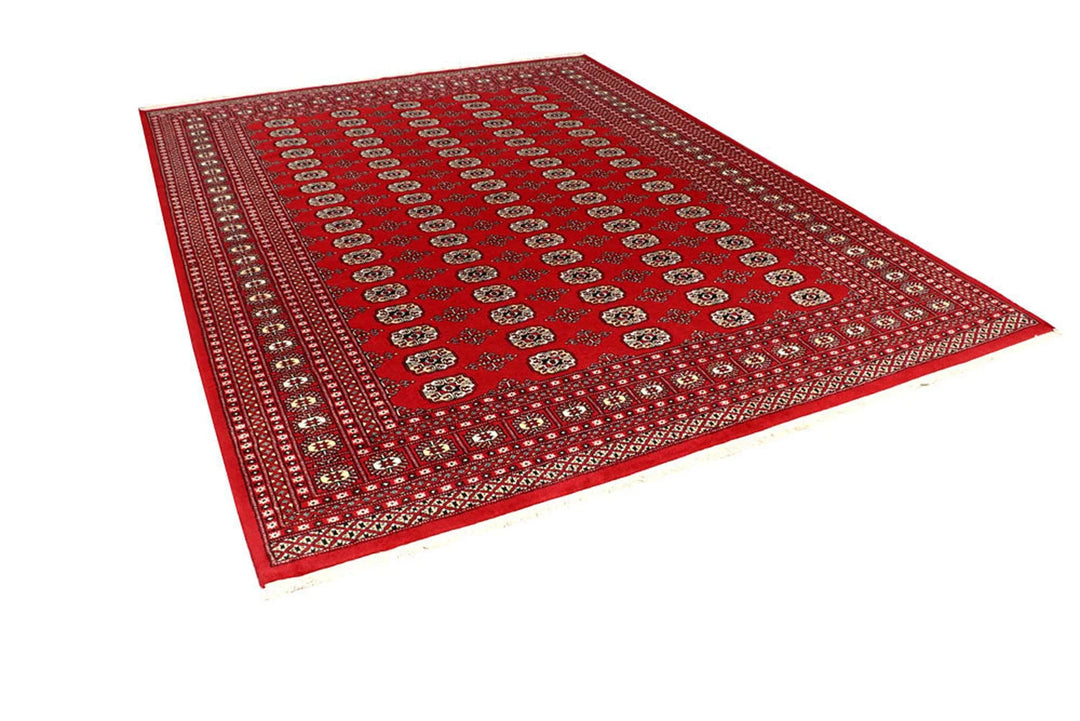 Red Bokhara Rug 8' x 10' 4" Hand-Knotted | No. QA79805