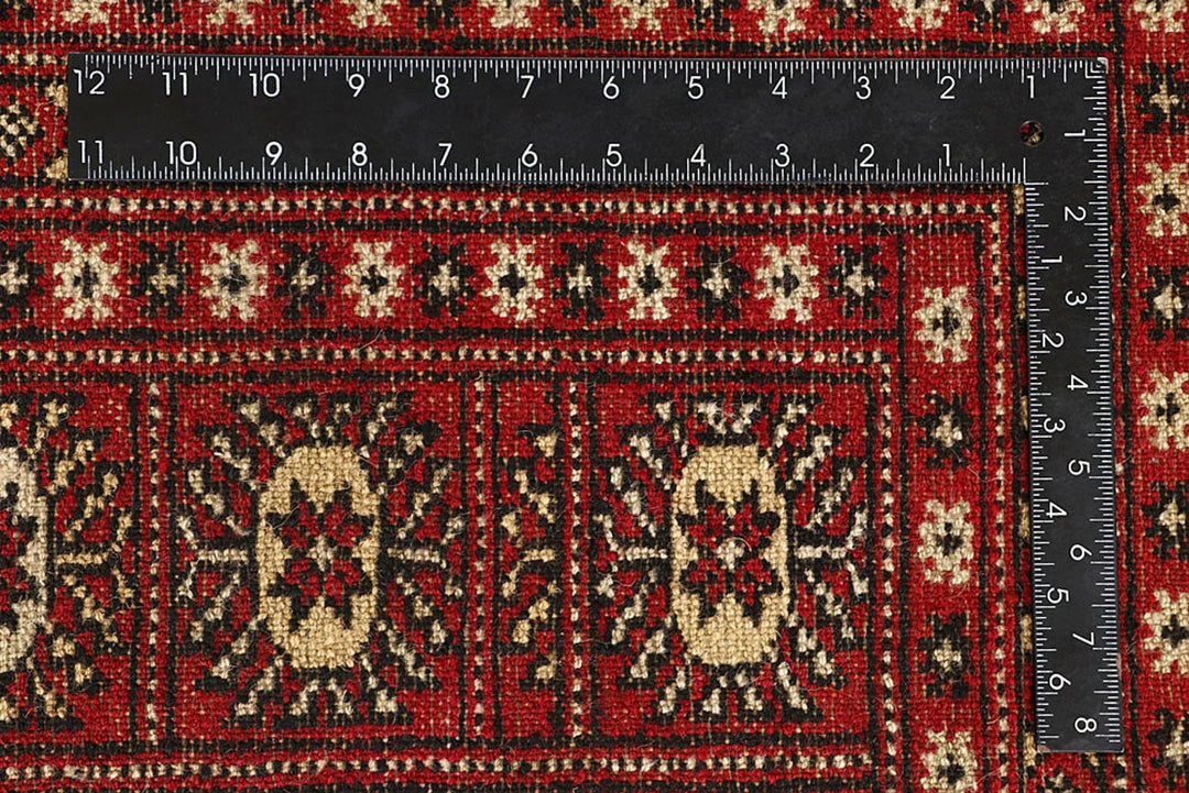 Red Bokhara Rug 8' x 10' 4" Hand-Knotted | No. QA79805