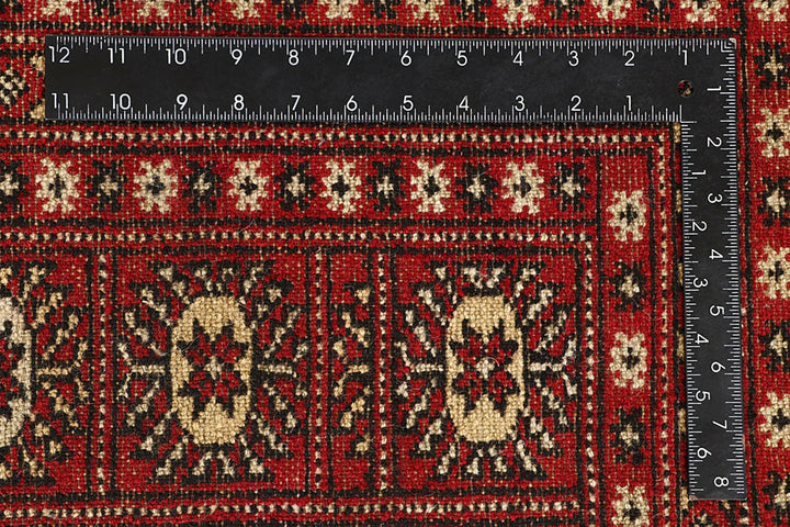 Red Bokhara Rug 8' x 10' 4" Hand-Knotted | No. QA79805
