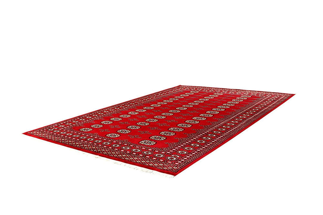 Red Bokhara Rug 5' 11" x 9' 1" Hand-Knotted | No. QA79809