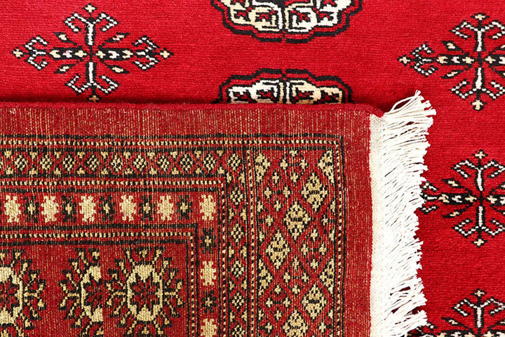 Red Bokhara Rug 5' 11" x 9' 1" Hand-Knotted | No. QA79809