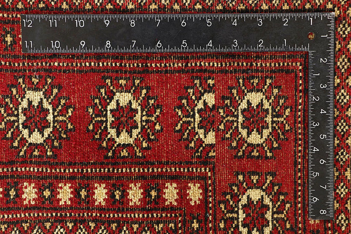 Red Bokhara Rug 5' 11" x 9' 1" Hand-Knotted | No. QA79809