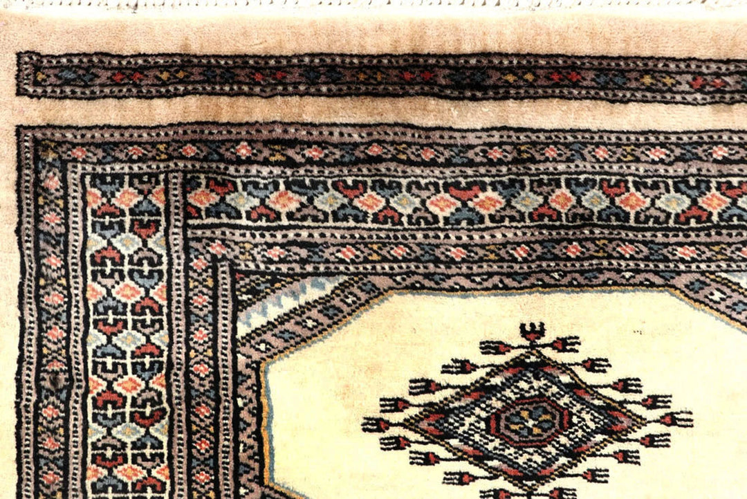 Brown Pakistani Jaldar Rug 2' 4" x 9' 5" Hand-Knotted | No. QA79895