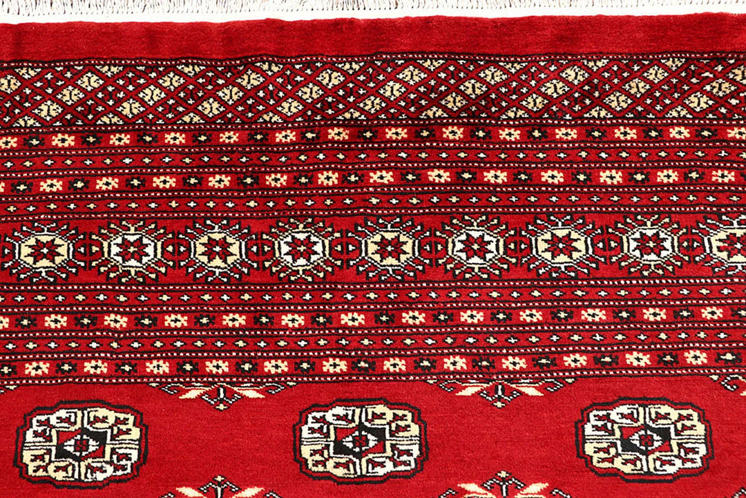 Red Pakistani Bokhara Rug 9' x 11'9" Hand-Knotted | No. QA79901