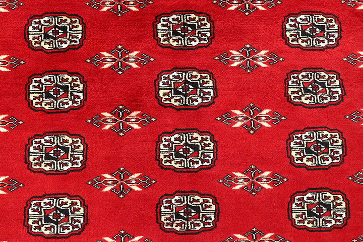 Red Pakistani Bokhara Rug 9' x 11'9" Hand-Knotted | No. QA79901