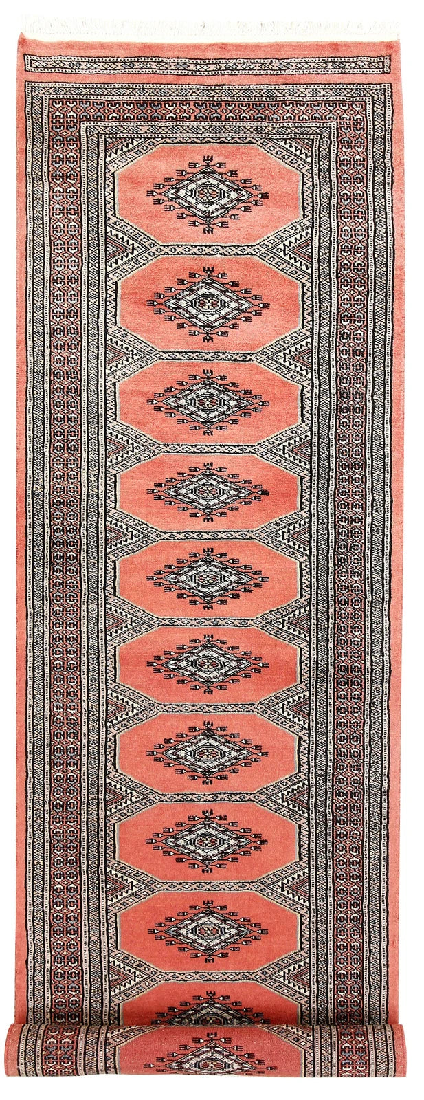 Light Salmon Pakistani Jaldar Runner 2' 4" x 8' 11" Hand-Knotted | No. QA79918