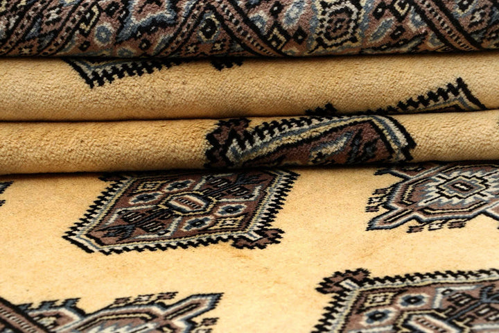 Yellow Pakistani Jaldar Rug 5' 1" x 8' 4" Hand-Knotted | No. QA80079