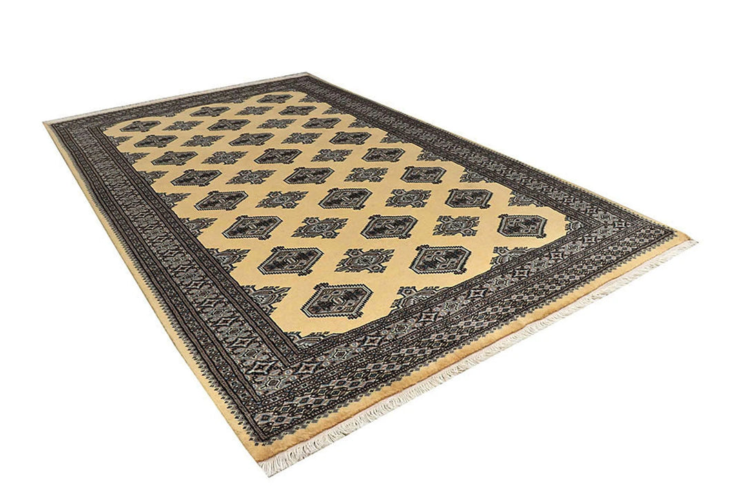 Yellow Pakistani Jaldar Rug 5' 1" x 8' 4" Hand-Knotted | No. QA80079