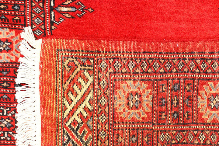 Red Bokhara Rug 2' 7" x 11' 4" Hand-Knotted | No. QA80242